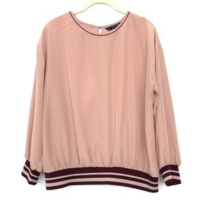 Zara Basic Pink Surplice Back‎ Ringer Top